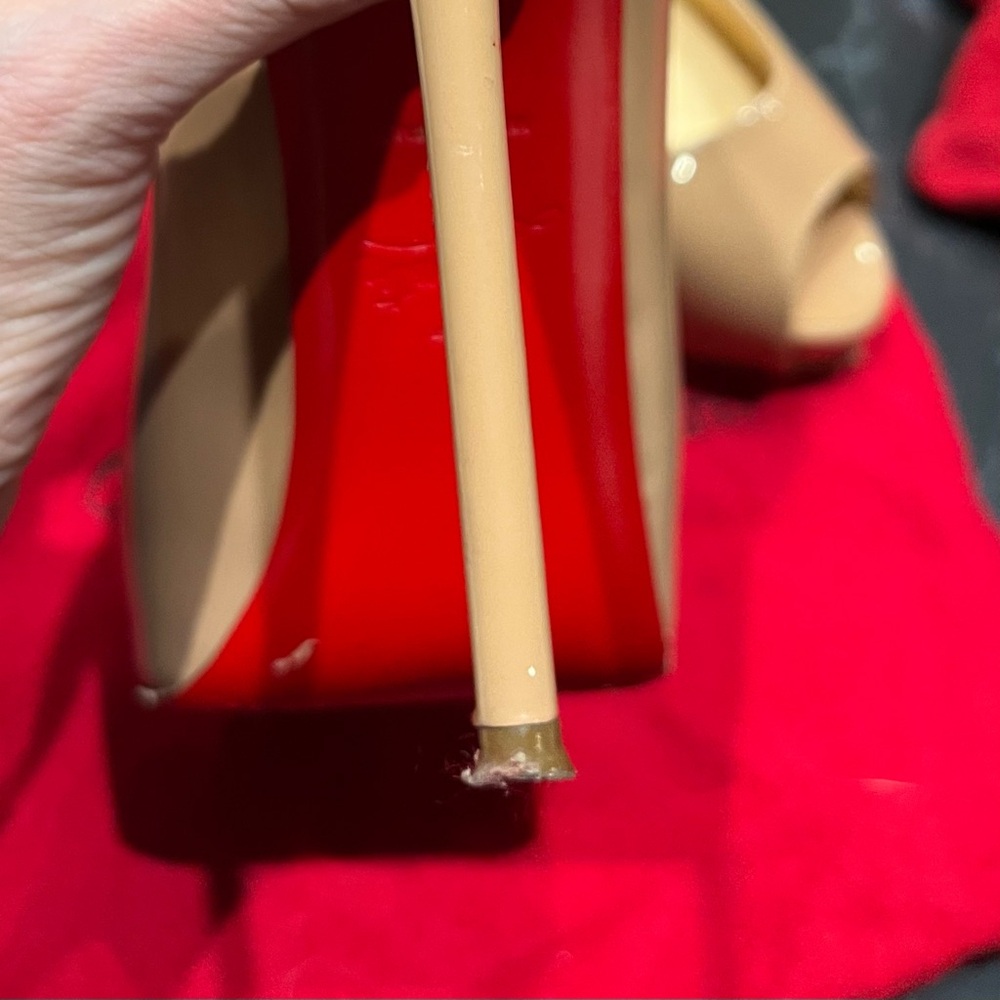 Christian Louboutin Nude Peep Toe Pumps - Picture 5 of 12